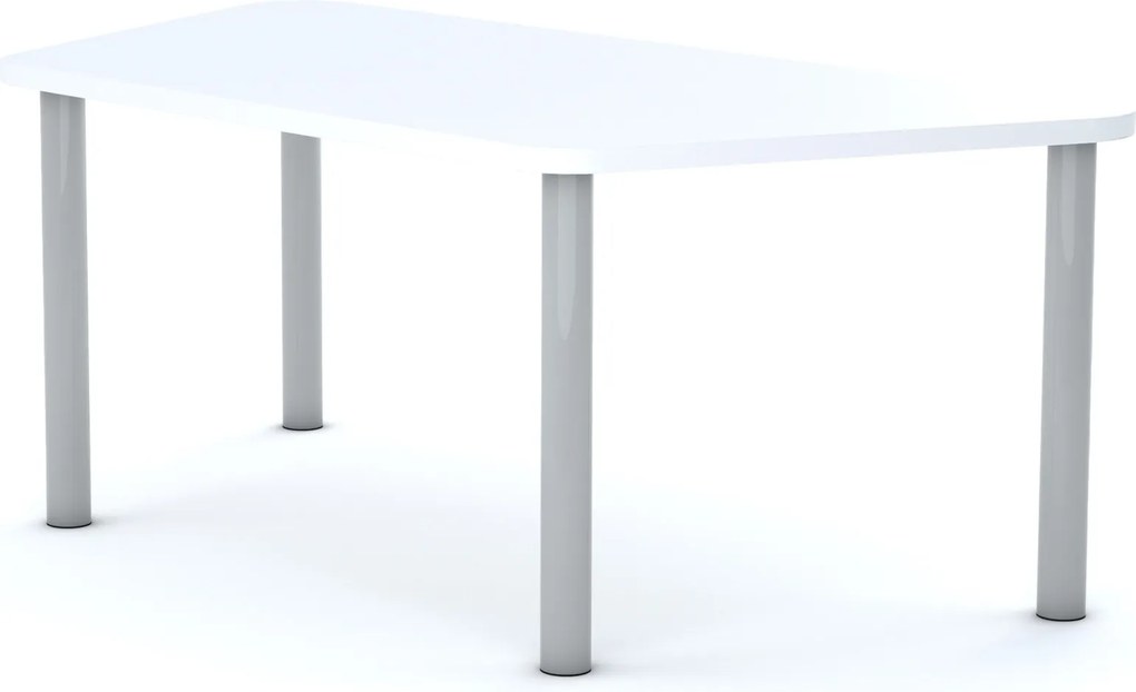 Stół szkolny Smart trapez 140x70 cm, rozmiar 4-6, blat biały / nogi szare