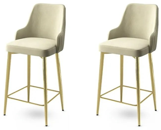 Zestaw krzeseł barowych Enox Cream and Gold, 2szt.