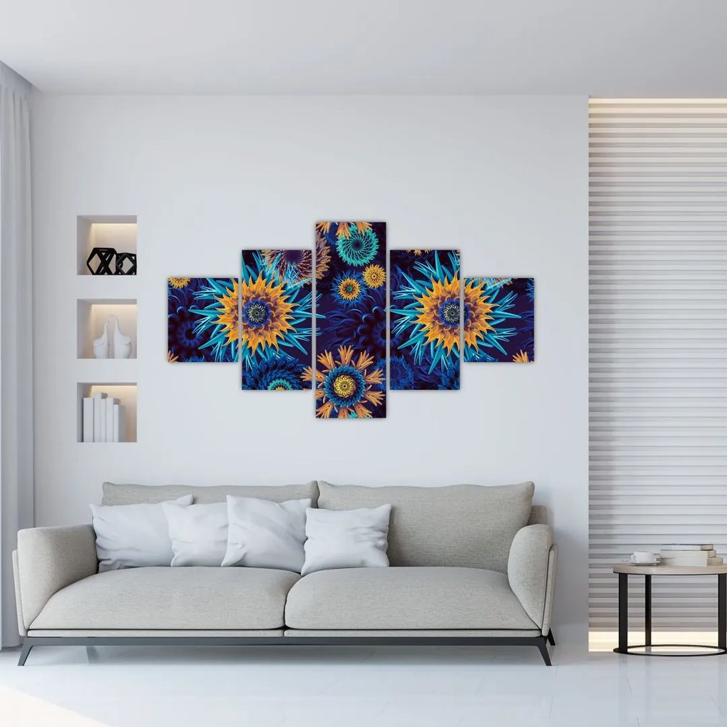 Obraz - kwiaty 3D (125x70 cm)