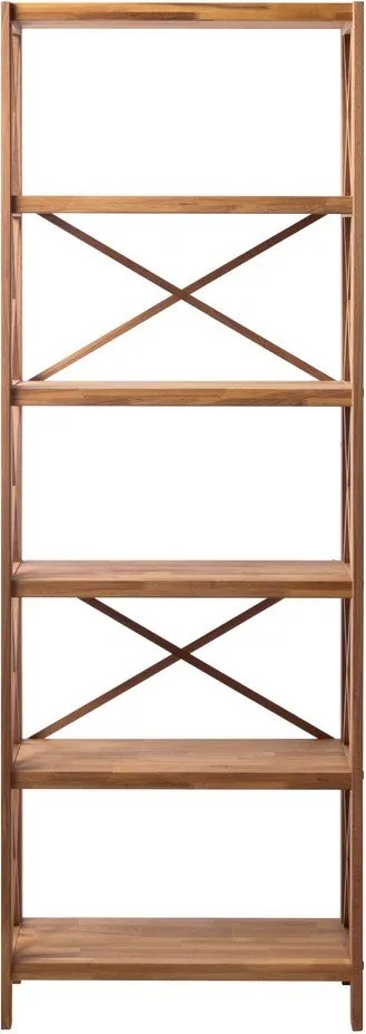 Regał z litego drewna dębowego w naturalnym kolorze 70x198 cm X-Shelf – Unique Furniture