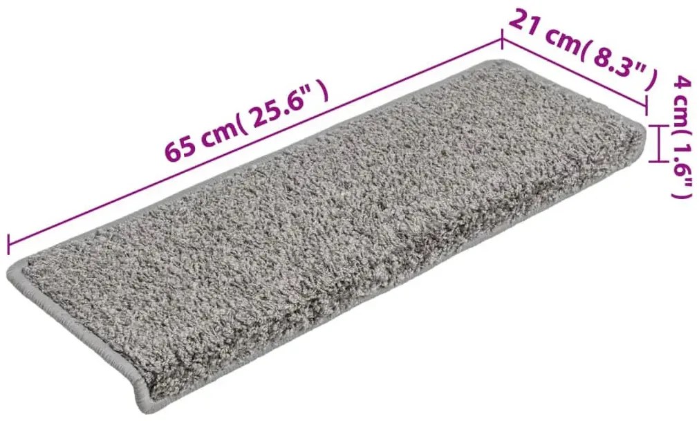 Szary komplet prostokątnych nakładek na schody P6-L32