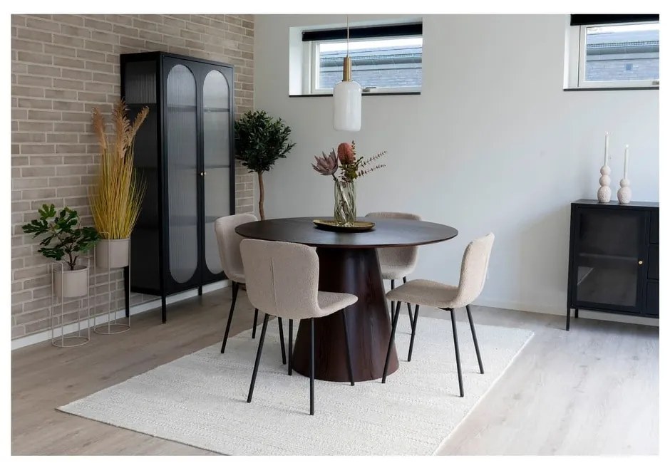 Okrągły stół z blatem w dekorze orzecha ø 120 cm Bolton – House Nordic