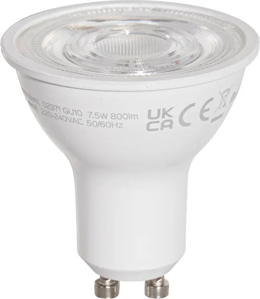Zestaw 5 przezroczystych żarówek LED GU10 50mm 7,5W 800 lm 3000K