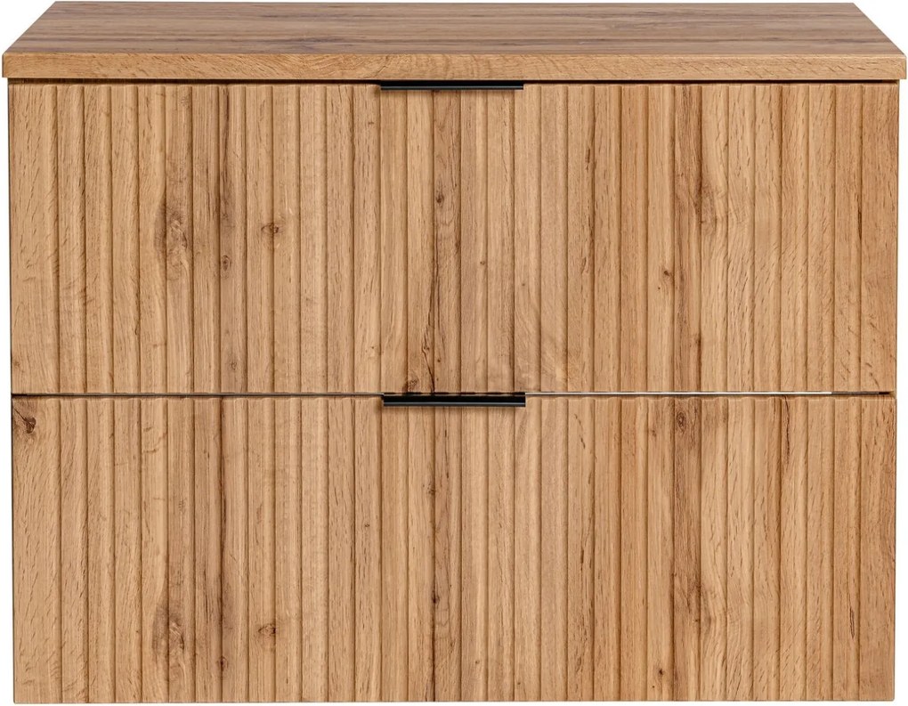 Szafka umywalkowa ASTROS w kolorze naturalnego drewna 80 x 46 cm z blatem Light OAK