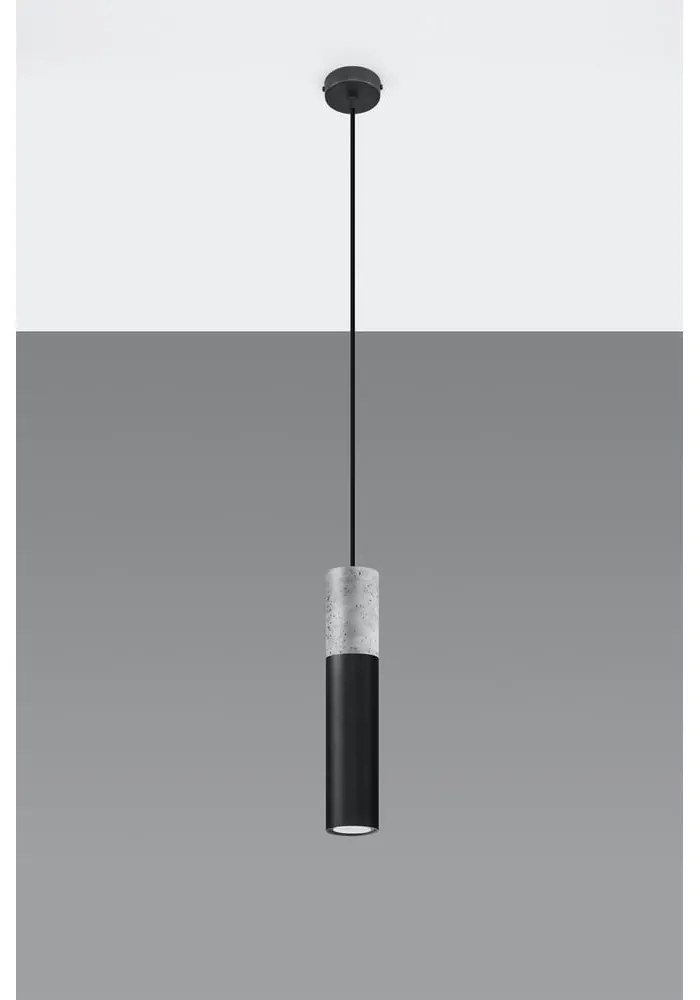 Czarno-szara lampa wisząca Sollux Edo