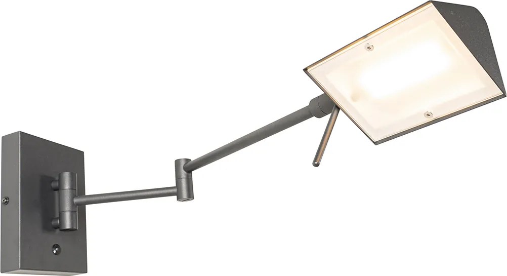Designerska lampa ścienna czarna z wbudowanym ściemniaczem LED - Notia