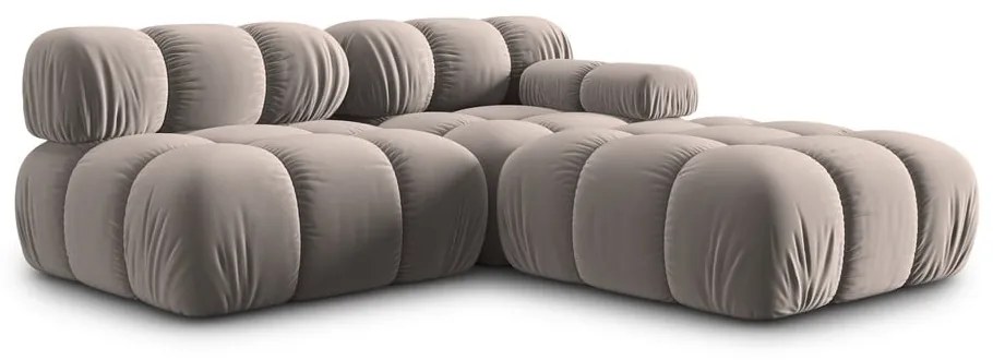Jasnobrązowa aksamitna sofa modułowa 282 cm Bellis – Micadoni