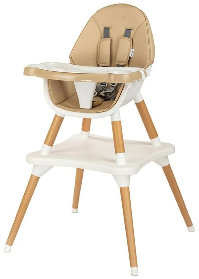 New Baby Krzesło do jadalni Grace 3w1 beżowe, 61 x101 x 61 cm