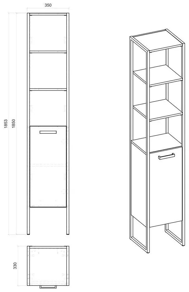 Industrialny słupek łazienkowy H1-B57