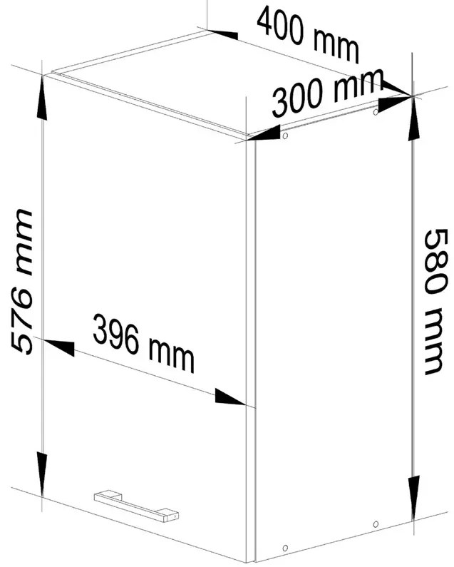 Szara wiszaca szafka kuchenna z półkami - Vivienne 4X 40 cm