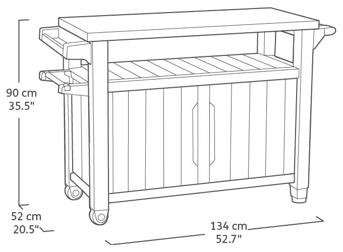 Stolik grillowy 134x52 cm Unity – Keter