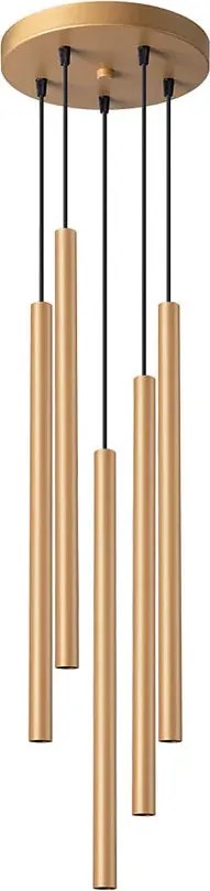 Złota lampa wisząca tuba nad stół - 5X A382 M4-D58