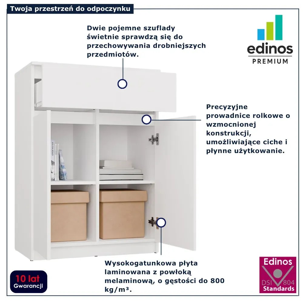 Biała komoda z szufladami 70cm  Z9-N46