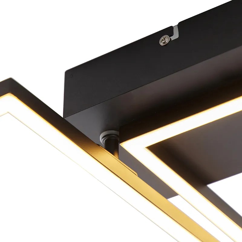 Plafon / Lampy sufitowe kwadratowy czarny 3-stopniowy ściemniacz - Plazas Novo Nowoczesny Oswietlenie wewnetrzne