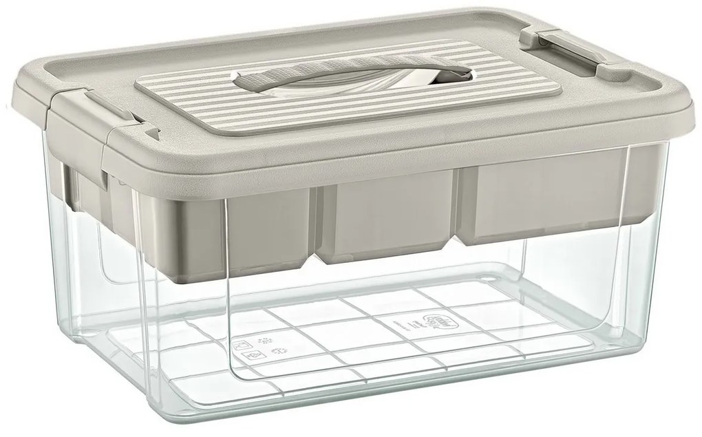 Rozwiązania do przechowywania Plastikowy pojemnikdo przechowywania z wkładem 9 l, 35 x 23 x 17 cm