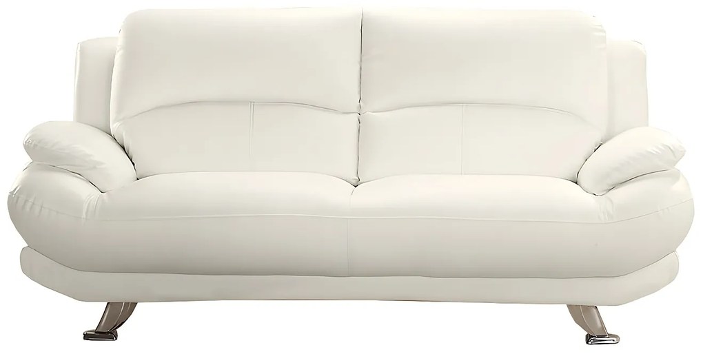 Kanapa 3-osobowa z ekoskóry MUSKO - Kość słoniowa