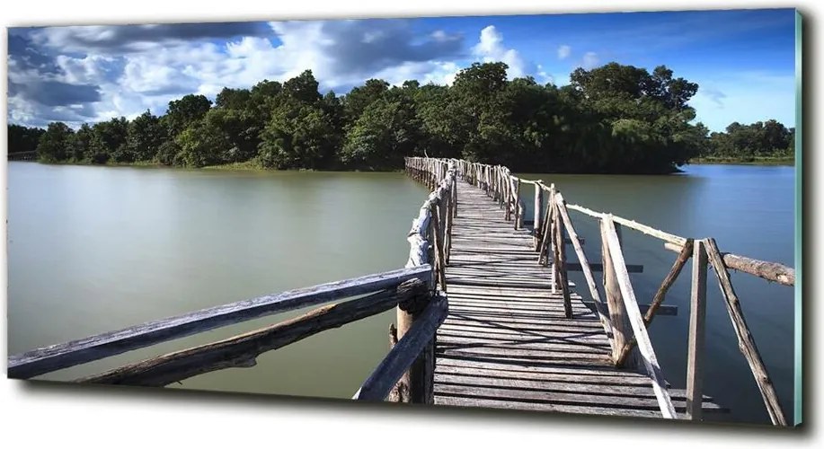 Foto obraz szkło hartowane Drewniany most