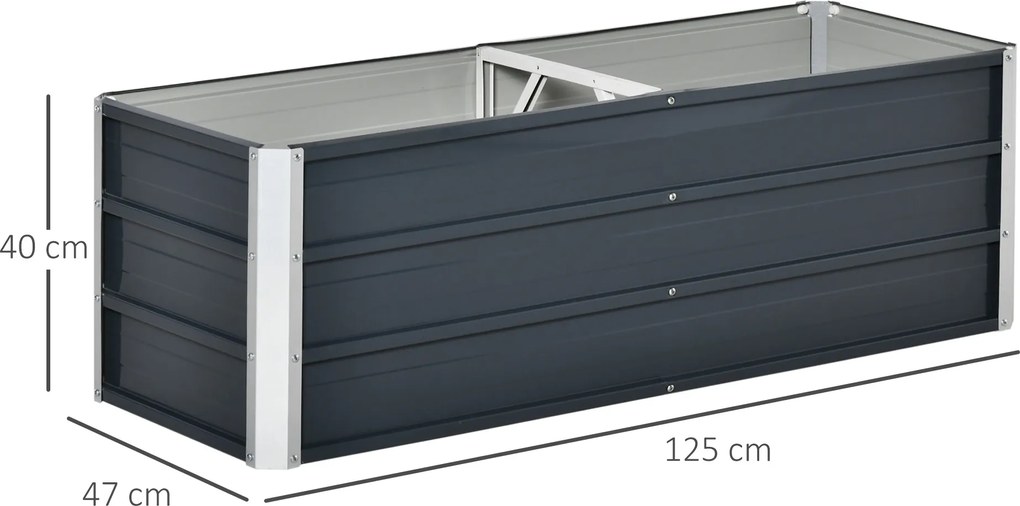 Outsunny podwyższona grządka, 125 cm x 47 cm x 40 cm