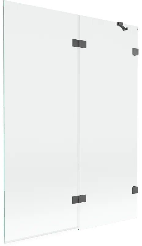 Mexen Lunar parawan nawannowy 2-skrzydłowy prawy 130 x 150 cm, transparent, gun gray szczotkowany - 897-130-100-66-00-P