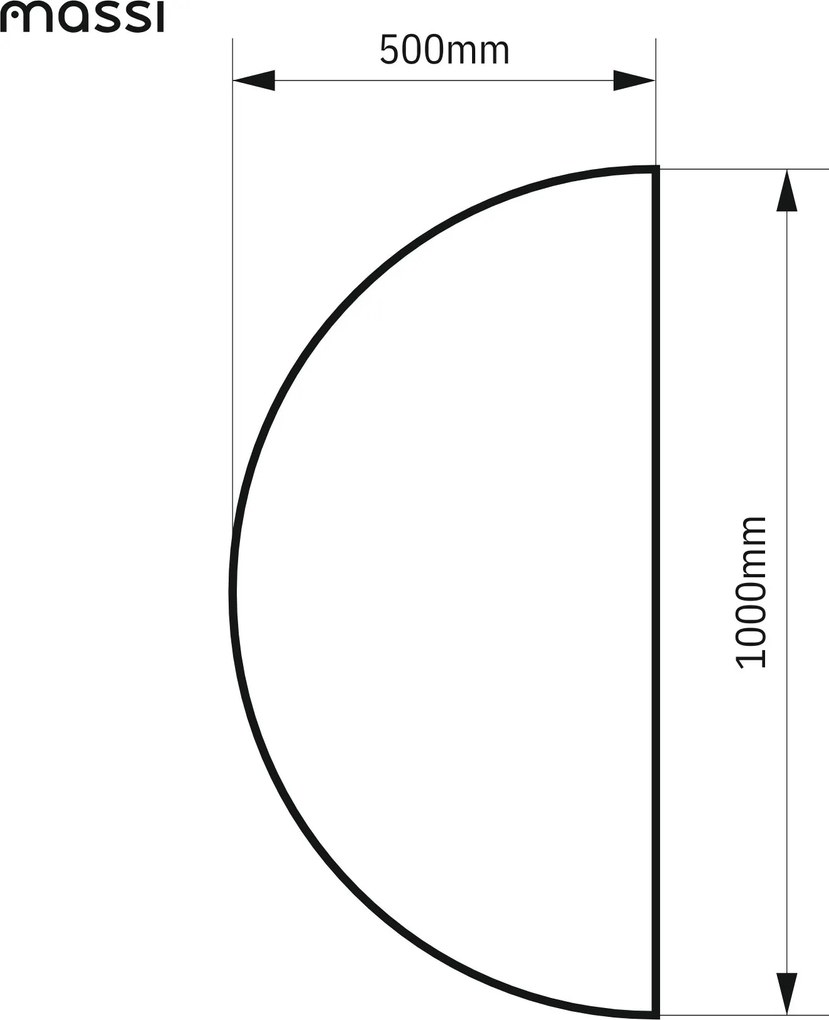 Lustro półokrągłe wiszące bezramowe oszlifowane MOON |Różne rozmiary | Różne kolory szkła : Kolor tafli szkła - Brązowy, Rozmiar - 100 x 50 cm