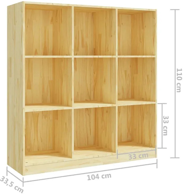 Sosnowy kwadratowy regał na książki R2-N67