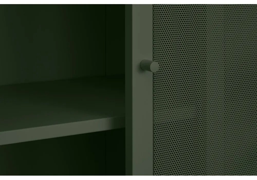 Ciemnozielona metalowa szafka z drzwiami przesuwnymi 90x180x40 cm Veep – Unique Furniture