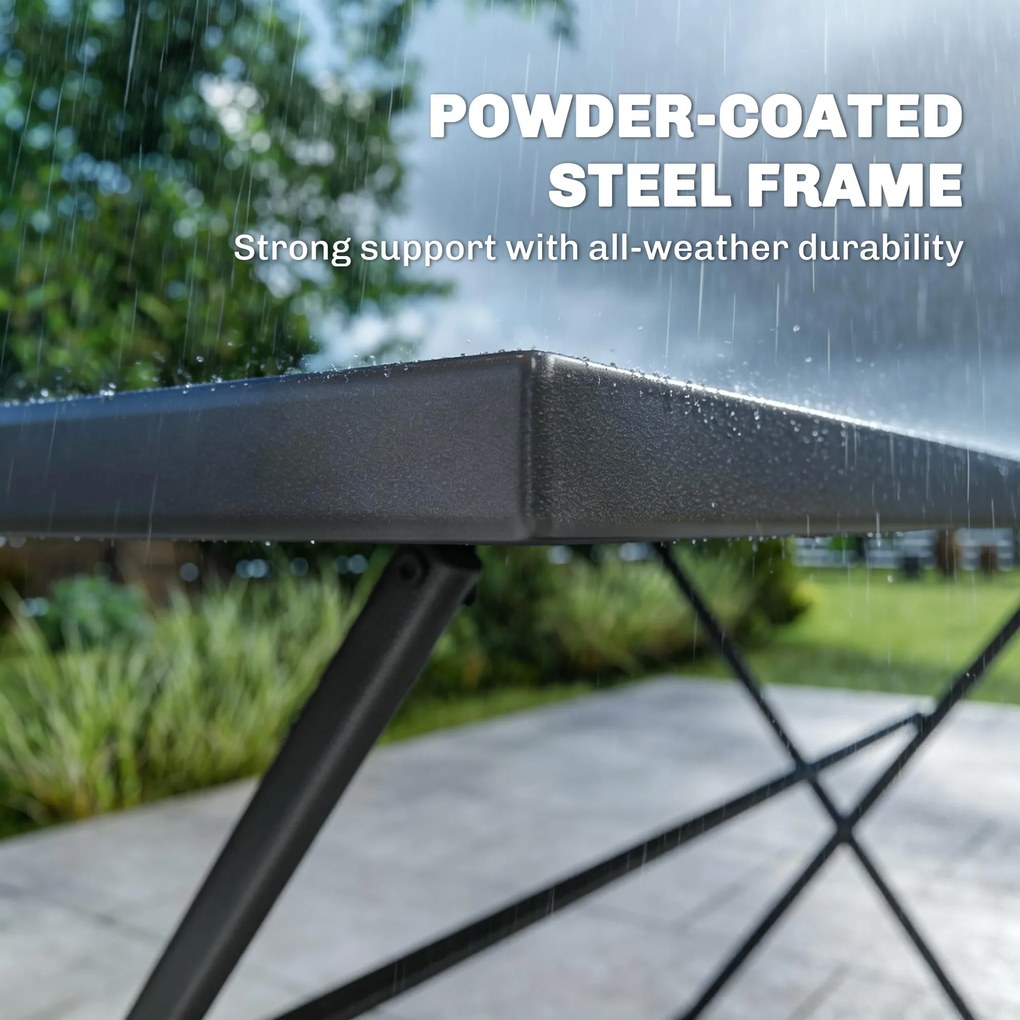 Outsunny Zestaw Mebli Ogrodowych Składany 5-częściowy Stół z 4 Oddychającymi Krzesłami w Stylu Drewna, Kompaktowy | Aosom PL