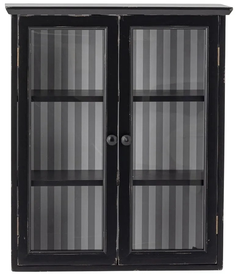 Czarna witryna z litego drewna jodłowego wisząca 51,5x66,5x22,5 cm Hazem – Bloomingville