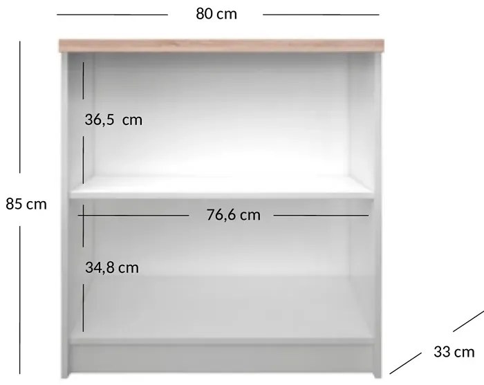 Biały otwarty regał z półkami E8-K30