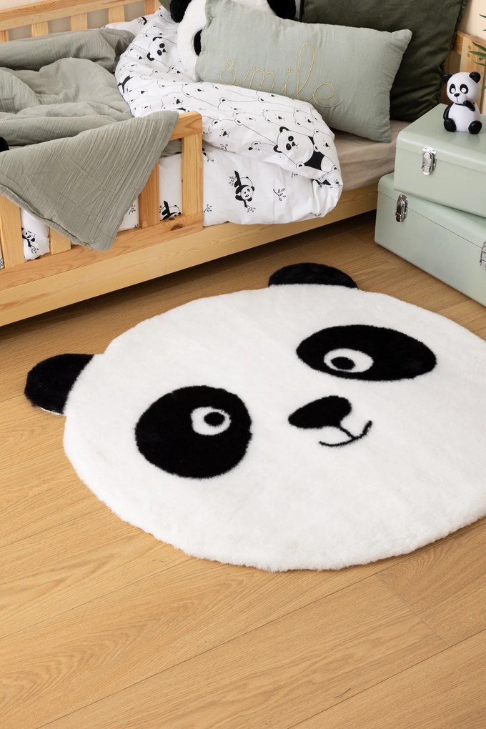 Dywan okrągły panda z uszami SMILE, Ø 100 cm