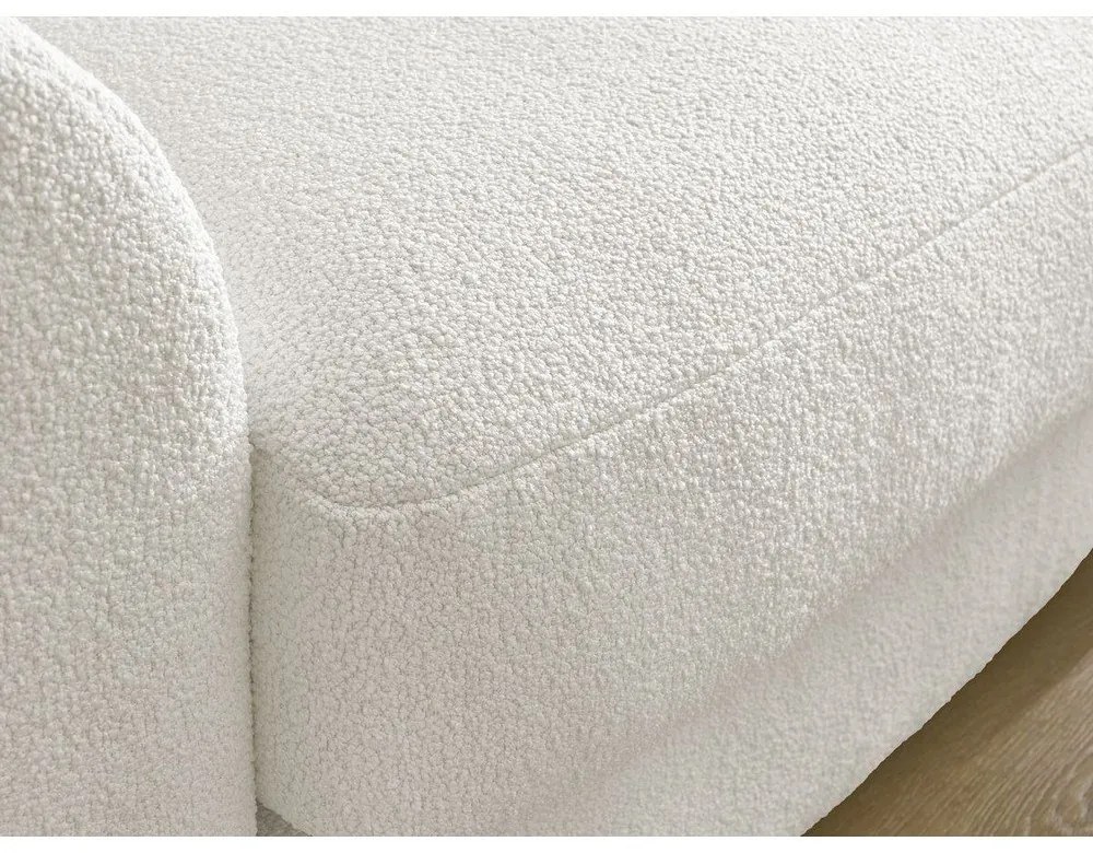 Biały narożnik z materiału bouclé (prawostronny/z szezlongiem) Leonore – Bobochic Paris