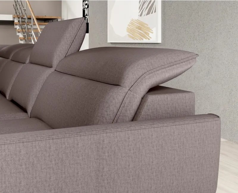 Narożnik MURILLO XL z elektryczną regulacją siedziska Lewostronny w tkaninie VOUGE 04 WERSAL