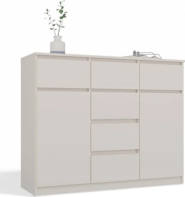 Komoda Malwa 2D6S | Kaszmir | 120x40x96,5 cm | 2 Drzwi, 6 Szuflad