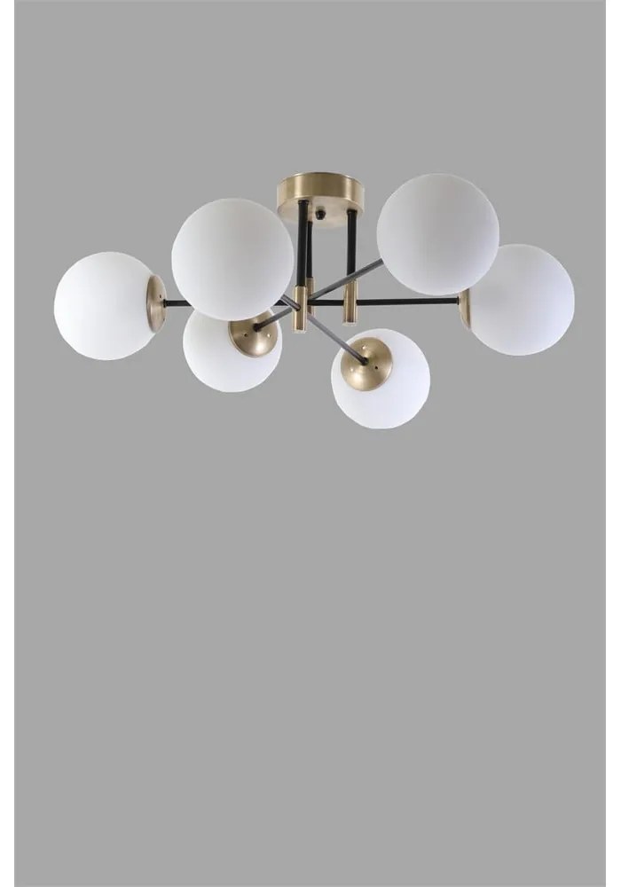 Lampa sufitowa w biało-złotym kolorze ze szklanym kloszem ø 15 cm Dolunay – Opviq lights