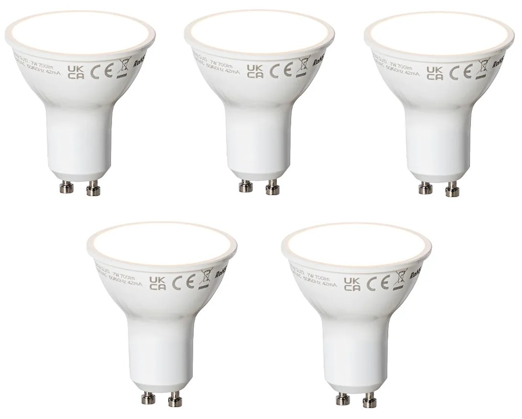 Zestaw 5 inteligentnych żarówek LED GU10 White 7W 700 lm 3000K