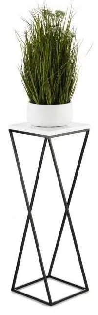 Stojak na kwiaty LOFT 70x24 cm czarno-biały