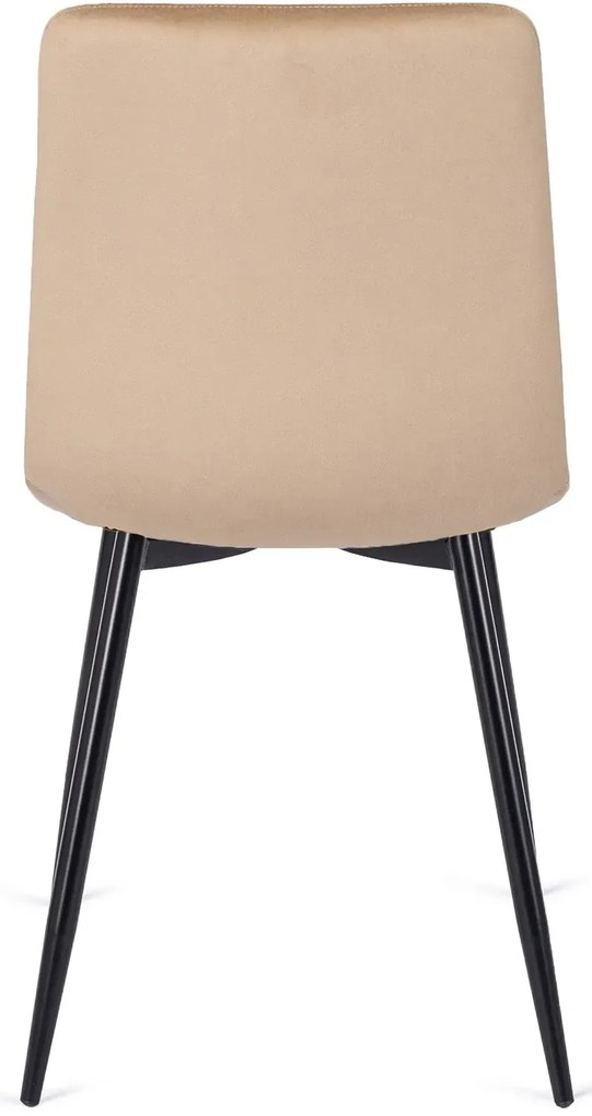 Zestaw Stół Prostokątny Rozkładany CLARK 120-160 cm Dąb Artisan/Czarny i 6 Krzeseł Tapicerowanych PERU Beżowych Welur