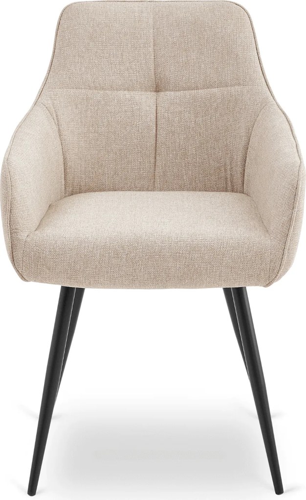 Krzesło Tapicerowane do Salonu PALMA Beżowe Nowoczesne