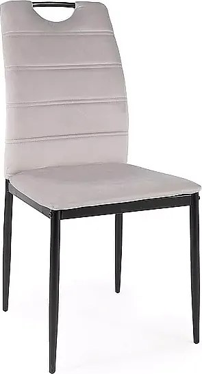 Krzesło tapicerowane RIP VELVET jasnoszare