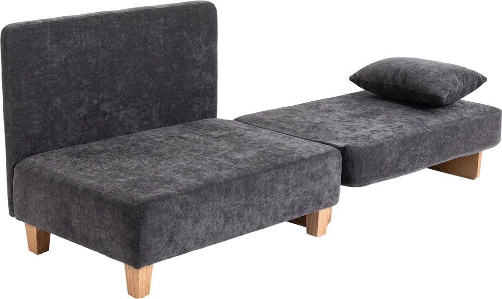 HOMCOM Fotel z funkcją spania 2-w-1 z funkcją łóżka, sofa rozkładana z 2 zmywalnymi poduszkami, boczne kieszenie do salonu, sypialni | Aosom PL