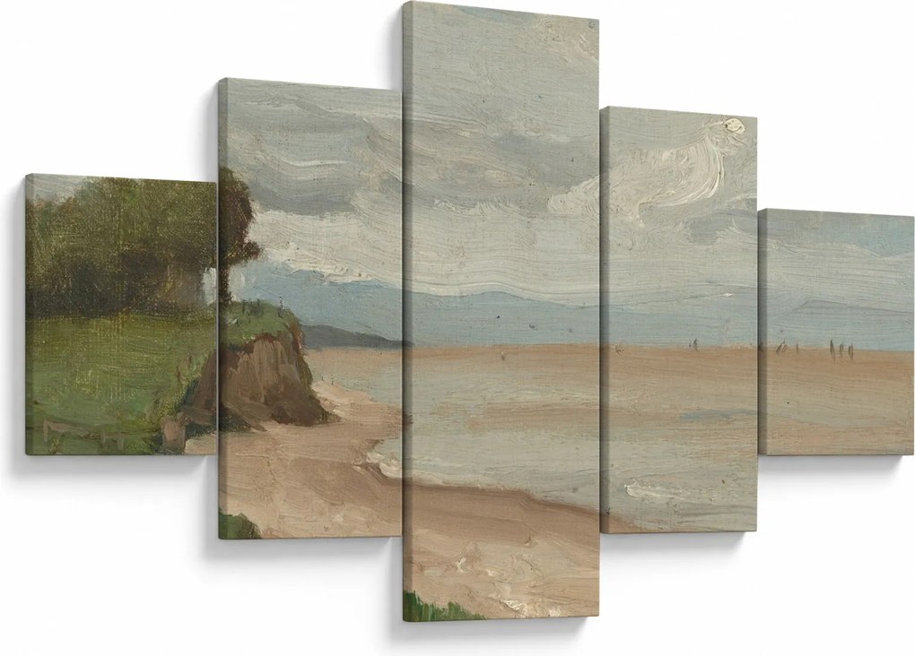 Obraz - Jean-Baptiste-Camille Corot, Beach Near Etretat, reprodukcje (125x70 cm)
