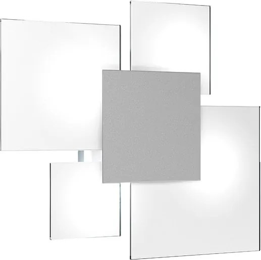 Lampa sufitowa prostokątna Toplight Upgrade 4-punktowa z oprawką GX53, struktura szaro-biała, nowoczesny design 46x42x15 cm