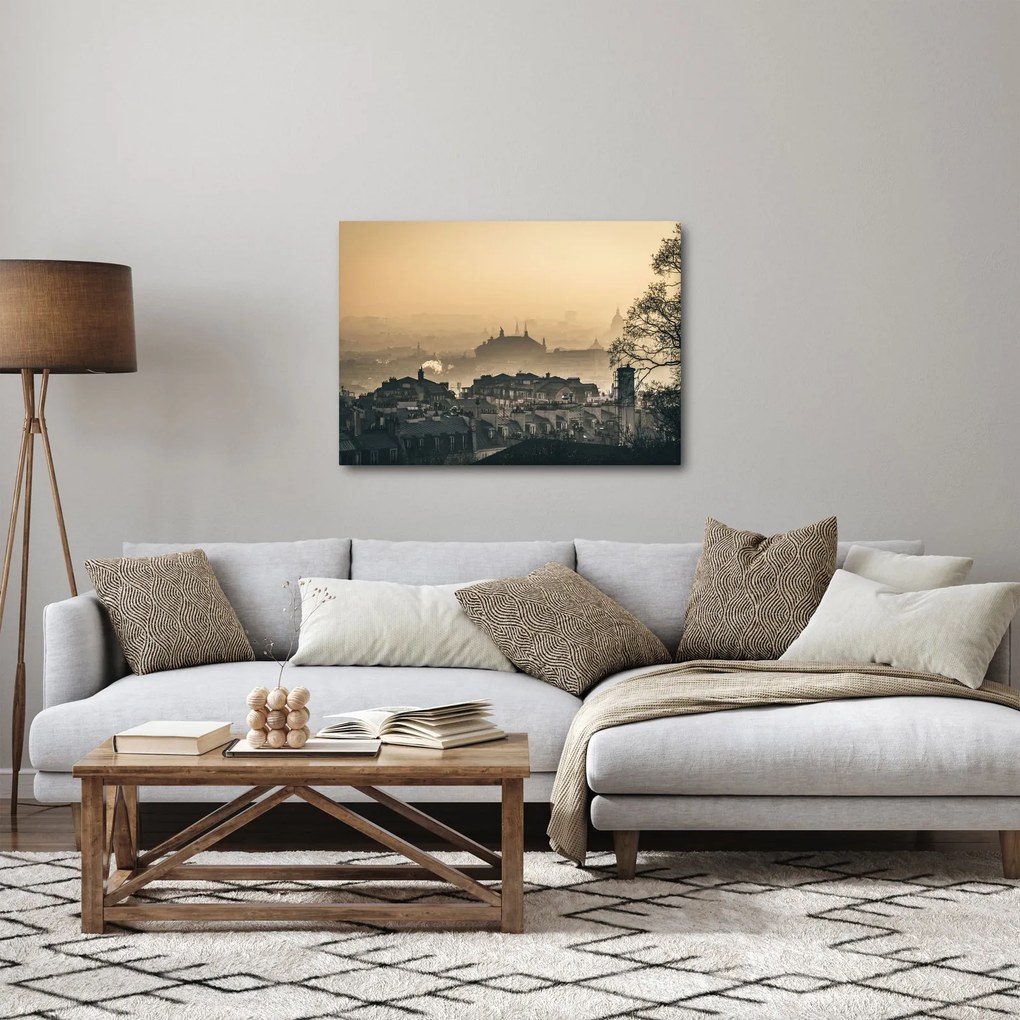 Obraz - Miasto pod mgłą (70x50 cm)