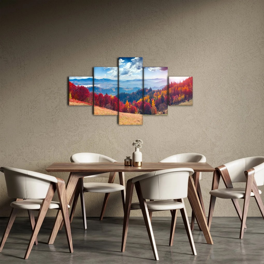 Obraz kolorowego jesiennego krajobrazu (125x70 cm)