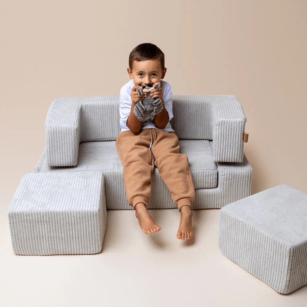 Turkusowy sztruksowy piankowy plac zabaw 6 szt. wysokość 40 cm 100x35 cm Montessori – Meowbaby