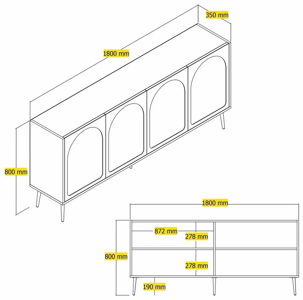 Szafka Lyon White and Gold