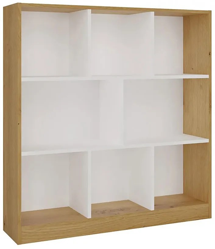 Nowoczesny regał na zabawki dąb artisan + biały T1-Z33