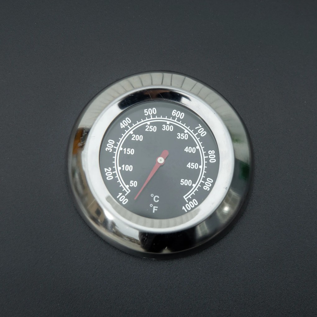 Outsunny mobilny grill gazowy BBQ z 2 palnikami stal węglowa kolor czarny 55 x 46,5 x 41 cm