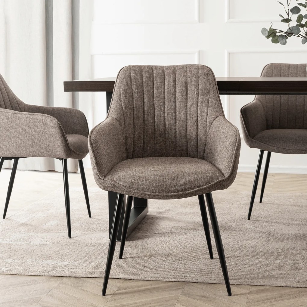 Krzesło Tapicerowane do Salonu MALAGA Cappucino Nowoczesne