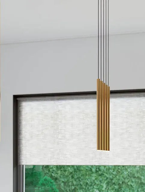 Złota potrójna nowoczesna lampa wisząca tuby - 13X A379 Z2-K87
